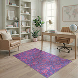 Vibrant Purple Floral Vintage Area Rug