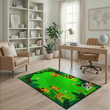 Playful Jungle Giraffes Kids Cartoon Area Rug