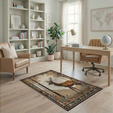 Majestic Deer in Autumn Forest Rug