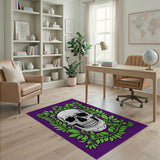 Purple Laurel Skull Area Rug