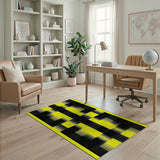 Bold Black Yellow Geometric Modern Rug