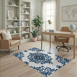 Navy Blue Traditional Persian No. 2 Area Rug