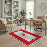 Red Sumo Dohyo Geometric Area Rug