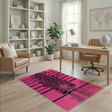 Bold Pink Tiger Face Area Rug