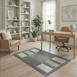 Black White Geometric Dot Abstract Area Rug