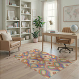 Rainbow Paw Swirl Washable Area Rug
