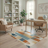ODIKA Coastal Surfboard Washable Area Rug - Low Pile Non-Slip Floor Mat