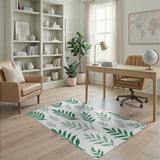 Green Leaf Pattern Area Rug