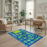 Multi-color and Patterns Kids Cartoon City Roads Play Rug