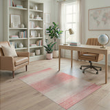 Blush Pink Ivory Striped Distressed Area Rug