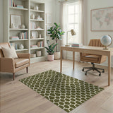 Olive Green Honeycomb Hexagon Area Rug