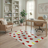 Retro Pixel Watermelon Lemon Area Rug
