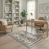 Brown and Tan Tan Brown Southwestern Geometric Area Rug