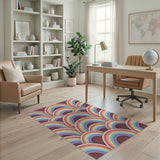Rainbow Arch Overlap Multi-Color Area Rug
