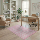 Pink Chevron Zigzag Area Rug