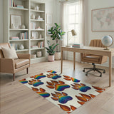 Rainbow Paw Print Washable Area Rug