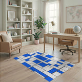 Geometric Modern Blue Geometric Abstract Area Rug