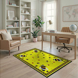 Sunny Yellow Bumblebee Meadow Area Rug