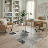 Black and White Modern Geometric Abstract Area Rug