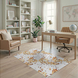Abstract Tan Fox Pattern Area Rug