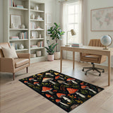 Multi-color and Patterns Whimsical Mushroom Forest Area Rug