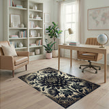 Ornate Chrysanthemum Floral Area Rug