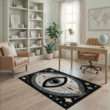 Mystical Eye Geometric Grey Area Rug