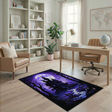 Purple Haunted House Area Rug