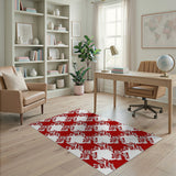 Geometric Modern Red Bold Red Geometric Abstract Area Rug