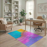 Vibrant Cascading Steps Geometric Area Rug