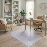 Purple Swirling Rose Line Art Area Rug