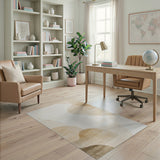 Beige and Neutral Beige Organic Abstract Area Rug