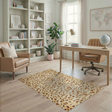 Beige Leopard Print Area Rug