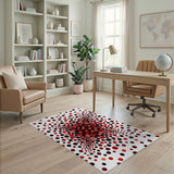 Radiant Red Circle Burst Area Rug