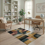 Multi-color and Patterns Geometric Abstract Multi-Color Area Rug