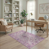 Purple Traditional Persian Floral Area Rug