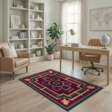 Purple Geometric Art Deco Area Rug