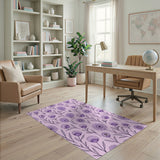 Purple Purple Daisy Floral Area Rug
