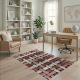 Woven Basket Brown Tan Geometric Rug