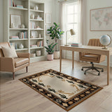Southwestern Cactus Border Area Rug