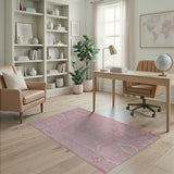 Distressed Pink Floral Area Rug