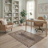Majestic Deer Antler Area Rug in Brown Tan