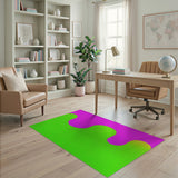 Vibrant Green Pink Wavy Abstract Area Rug