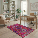 Heritage Tribal Vibrant Red Tribal Geometric Area Rug