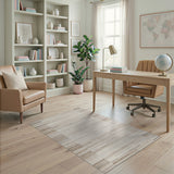 Neutral Striped Geometric Area Rug