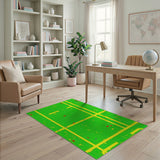 Green Geometric Circuit Board Area Rug