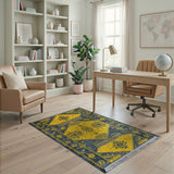 Bold Yellow Geometric Southwestern Area Rug