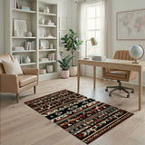 Black Terracotta Southwestern Geometric Rug