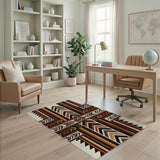 Bold Southwestern Zigzag Area Rug in Brown Tan
