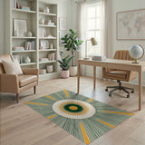 Orange Radiant Orange Sunburst Geometric Area Rug